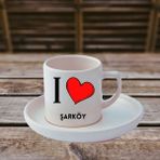 Çılgıntrend I Love Memeleket Türk Kahve Fincanı ve Altı - Beyaz