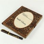 Çılgıntrend Kişiye Özel Besmele Tasarımlı Akordiyon Defter ve Tükenmez Kalem - Şeffaf Pembe - 1 Adet