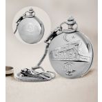 Çılgıntrend Kişiye Özel Tcdd Tren Kabartmalı Silver Köstekli Cep Saati