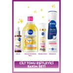 Cilt Tonu Eşitleyici Bakım Seti, Aydınlatıcı Serum, Makyaj Temizleme Suyu, Gündüz Kremi ve Deodorant