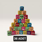 ÇİM ADAM 36 ADET KÜP ŞEKLİNDE 4 TARAFI İFARKLI İFADELİ ÖĞRENCİ DOĞUM GÜNÜ KREŞ ANA OKULU FAALİYET ETKİNLİK HEDİYELİK