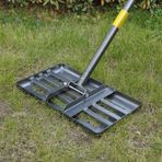 Çim Tesviye Tırmığı, 6FT Ergonomik Saplı Çimler için 17"x10" Çim Düzleştirici Aracı, Çimler için Ağır Hizmet Tesviye Tırmıkları, Yard Bahçe Golf Sahası, Kolay Seviyeli Toprak Kum Kir Yüzeyleri…