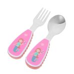 CIMAXIC 1 Takım yemek eğitim kaşığı yürümeye başlayan çatal çocuklar güvenli çatal bıçak takımı kendi kendini besleyen çatal bebek yemek eşyaları hafif sofra takımı yemek kasigi