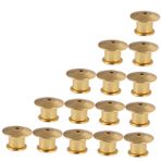 CIMAXIC 15 Adet Düz Başlı Kart Kapağı Pim Sırtları Kilitleme Pin Keepers Pim Kilitleme Geri Lobut Bekçileri Lobut Arkalıklarını Kilitleme Yaka Kartı Iğne Rozeti Sırtları Golden Metal