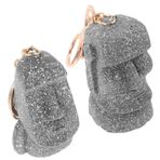 CIMAXIC 2 Adet Adası Süsleri Adası Heykelcik Boho Anahtarlık Misafirler Için Düğün Hediyelik Eşyaları Ada Kolye Anahtarlık Kolye Tiki Anahtarlık Bohem Kafa Heykel Metal 3 Boyutlu