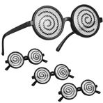 CIMAXIC 4 Adet Yuvarlak çerçeve komik baş döndürücü gözlük sallayan oyuncaklar şaka ile komik gözlükler parti gözlüğü parti sahne eğlenceli dekoratif ayna Ambalaj çocuk bilgisayar