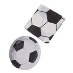 CIMAXIC 40 Adet Futbol Partisi Kağıt Tabak Ve Peçete Seti Futbol Doğum Günü Tek Kullanımlık Takımı Spor Teması Parti Yemek Takımı Oyun Günü Kutlamaları Için