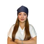ÇİMEN BUTİK Pamuklu Poplin Cerrahi Bone Lacivert Kalp Desenli ve Ayarlanabilir | Hastane ve Aşçı Bonesi
