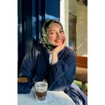Çimen Yeşili Ebruli Desen Twill İpek Eşarp