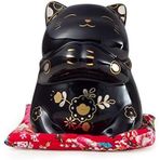 Çin Feng Shui Beyaz Seramik Şanslı Kedi Figürü Maneki Neko Fortune Kedi Porselen Kumbara Ev Ofis Mağaza Dekorasyonu için Şanslı Charm Kumbara Heykelciği, Beyaz, S