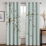 Çin Geleneksel Kültürü Kuş ve Çiçek Pencere Perdeleri Çocuk Odası Oturma Odası Mutfak Dekor Karartma Perdeleri 60x130 cm