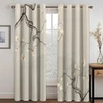 Çin Geleneksel Kültürü Kuş ve Çiçek Pencere Perdeleri Çocuk Odası ve Oturma Odası Dekoru için Karartma Perdeleri 60 x 130 cm