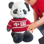 Çin panda pelüş bebek, panda uyku yastığı mankeni, sevimli yumuşak pelüş hayvan, panda, pelüş hayvan, uyumak ve sarılmak için kazaklı atma yastığı, doğum günü ve Noel için oda dekorasyonu