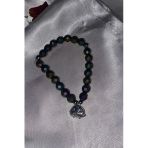 Çin Takvimi Burçları Çharm Mavi Kuvars Doğal Taş Bileklik Hand Made El İşi Feng Shui Ejderha Yılı Koruyucu Hayvan Domuz