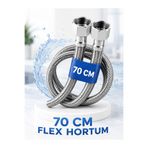 CinaMax 70 cm Paslanmaz Çelik Örgülü Flex Hortum 3/8”x3/8” – Klozet ve Taharet Musluğu İçin Dayanıklı Bağlantı Hortumu