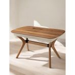 Çınar Açılır Valencia Ahşap Ayak 130X80 Masa (Açılımış Ölçüsü 165X80) - Ahşap Desenli - 130 X 80