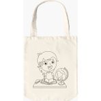 Çınar Bez Çanta Çınar Çocuk Aktiviteleri Desenli Ham Bez Çanta Krem Renk 18X25X6cm 10'lu Paket Özellikli