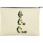 Çınar Bez Çanta Clutch Avokado ve Yavrusu Pamuk Makyaj Çantası Küçük Boy Sezonsuz Kullanım - Krem