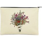 Çınar Bez Çanta Clutch You Are Set Free Kanvas Makyaj Çantası - Krem