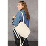 Çınar Bez Çanta Dokuma Kumaş Parçalı Sırt Çantası Siyah - 35X35X10