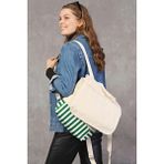 Çınar Bez Çanta Dokuma Kumaş Parçalı Sırt Çantası Yeşil - 35X35X10