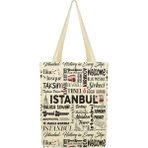 Çınar Bez Çanta Kanvas Write Istanbul Baskılı Bez Çanta - Renkli