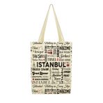 Çınar Bez Çanta Kanvas Write İstanbul Baskılı Bez Çanta