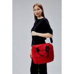 Çınar Bez Çanta Nora Bag Kırmızı 300 gr Kanvas Kumaş Çok Fonksiyonlu El Kol Omuz Çantası 33x30x10cm