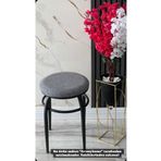 Çınar Demir tabure, siyah ayaklı kumaş tabure, mutfak balkon taburesi,oturak, sandalye