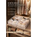 Çınar Ev Tekstil 8 Bölmeli Sütyen Düzenleyici Ikili Set Dolap Içi Organizer Çekmece Düzenleyici