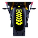 Çınar Extreme 2 Adet 25x8 cm Sport Motosiklet Çamurluk Floresan Sarı Kask Sticker