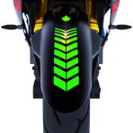 Çınar Extreme 2 Adet 25x8 cm Sport Motosiklet Çamurluk Floresan Yeşil Kask Sticker