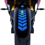Çınar Extreme 2 Adet Sport Motosiklet Çamurluk Azur Mavi Kask Sticker