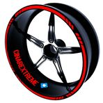 Çınar Extreme 4 Parçalı Kesikli Tasarımlı Bayrak Kırmızı Jant Şeridi Sticker