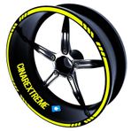 Çınar Extreme 4 Parçalı Kesikli Tasarımlı Floresan Sarı Jant Şeridi Sticker
