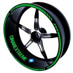 Çınar Extreme 4 Parçalı Kesikli Tasarımlı Orman Yeşili Jant Şeridi Sticker