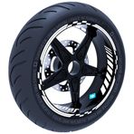 Çınar Extreme Floresan Beyaz Moto GP İç Dış Jant Şeridi Takım Sticker