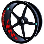 Çınar Extreme Gp Flag Damalı Bayrak Kırmızı İç Jant Şeridi Sticker