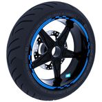 Çınar Extreme Moto GP Yarış Bayraklı Azur Mavi Jant Şeridi Sticker