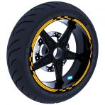 Çınar Extreme Moto GP Yarış Bayraklı Limon Sarısı Jant Şeridi Sticker
