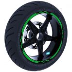 Çınar Extreme Moto GP Yarış Bayraklı Orman Yeşili Jant Şeridi Sticker