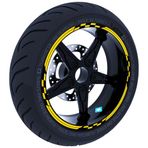 Çınar Extreme Moto GP Yarış Bayraklı Reflektif Sarı Jant Şeridi Sticker