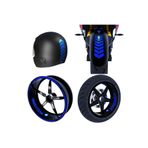 Çınar Extreme Moto Rider 4'lü Sticker Seti Reflektif Mavi Iç Dış Jant Şeridi Kask Ve Çamurluk 0726199639202