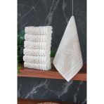 Çınar Jakarlı 6’Lı Kadife Pamuklu El Ve Yüz Havlu Seti 30X50 Cm - 00434- Gold