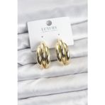 Çınar Toptan Ticaret Gold Renk Pirinç Yarım Halka Model Kadın Küpe