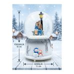 çınaroğlu avm BÜYÜK BOY Kar Küresi Snowy Bankta Oturan Çift Pilli Işıklı Müzikli Dönence Porselen