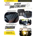 Çınarrium Peugeot 301 Deri Oto Kolçak Kılıfı Örtüsü Capitone Süngerli Beyaz Nakışlı - Çok Renkli