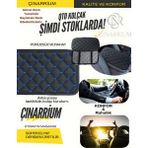 Çınarrium Pınaxar Hyundai I20 2008-2014 Deri Oto Kolçak Kılıfı Örtüsü Capitone Süngerli Mavi Nakışlı 30x20cm - Çok Renkli