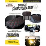 Çınarrium Pınaxar Renault Clio 3 2005-2011 Deri Oto Kolçak Kılıfı Örtüsü Capitone Süngerli Kırmızı Nakışlı 30x20cm - Çok Renkli