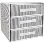 CINARSTORE Katlanabilir Üç Çekmeceli Dolap Düzenleyici Çamaşır Organizeri Takı Kutusu Gardrob Kumaş Düzenleyici 32X32X32CM (1) - standart